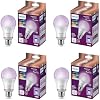 Philips Smart LED Full Color Light Bulb 4-Pack, A19 60W 800LM E26 Indoor, Sunset to Sunrise Automation + Motion Detection + Control with Voice or App, Matter Compatible