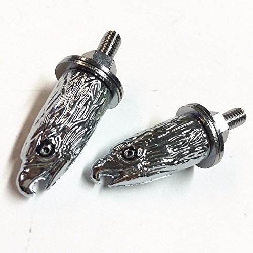 2 PCS Chrome Eagle Head Bolts Screws Fit For Universal License Plate Tag Frame Windshield Trim Fantastic Replacement
