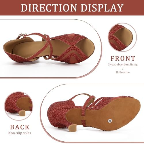 Syrads Zapatos de Baile Latino para Mujer Salsa Zapatos de Tango Samba