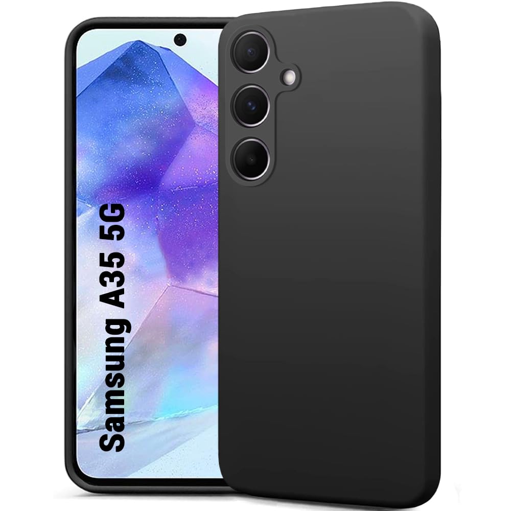TheGiftKart Genuine Liquid Silicone Back Cover Case for Samsung Galaxy A35 5G | Soft Micro-Fibre Lining Inside | Camera Protection Bump | Shockproof Back Cover Case for Samsung A35 (Silicone, Black) (B0CW1M69XB) Amazon Price History, Amazon Price Tracker
