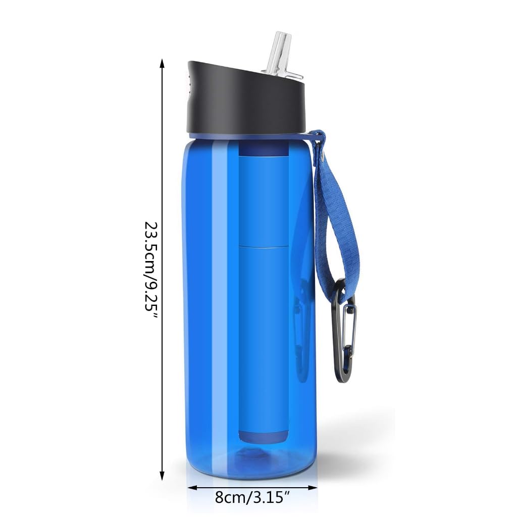 Bouteilles de purificateur d'eau étanches réutilisables de 0,01 micron pour voyage, camping, randonnée