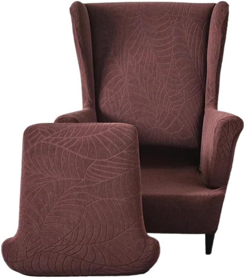 Chair Covers Armchair Elastic Jacquard Wing Chair Cover Stretch All-Inclusive Armchair Slipcovers Removable Single Sofa(A8)