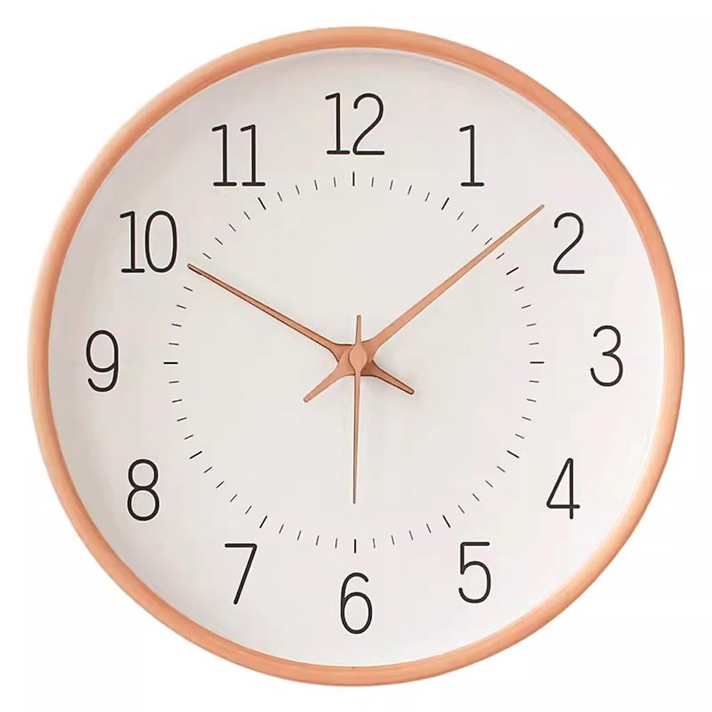 J9V4G6S3B5 Analogue Wall Clock Minimally Designed Clock, Wall Mounted, Living Room, Fashionable, Silent, Light Luxury, Creative Decoration for Room Decoration(Bruin)