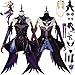 Produktbild Tjmiaohao Genshin Impact Fischl Cosplay Kostüm Outfit Spiel Charakter Uniform Perücke Kopfschmuck Augenmaske Full Set Halloween Karneval Party Dress Up Anzug für Frauen Mädchen (XS)
