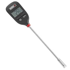Weber Instant Read Thermometer Probe Black Silver Fast Digital Grill Kitchen Thermometer with 15 Second Readout Auto Shutoff