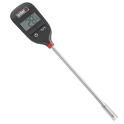 Weber Instant-Read Thermometer Probe for Grilling and Kitchen Use, Black and Silver