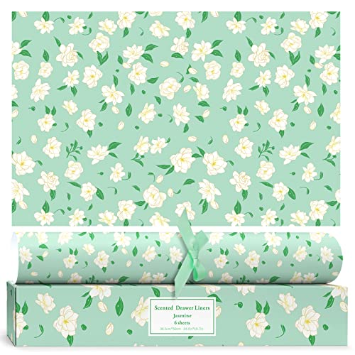 SCENTORINI SCENTORINI Jasmine Scented Drawer Liners for Dresser, 6 Sheets