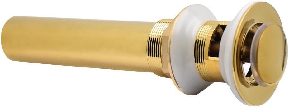 XVL Bathroom Faucet Vessel Vanity Sink Pop Up Drain Stopper with Overflow 2 Pieces, Golden D39C-2