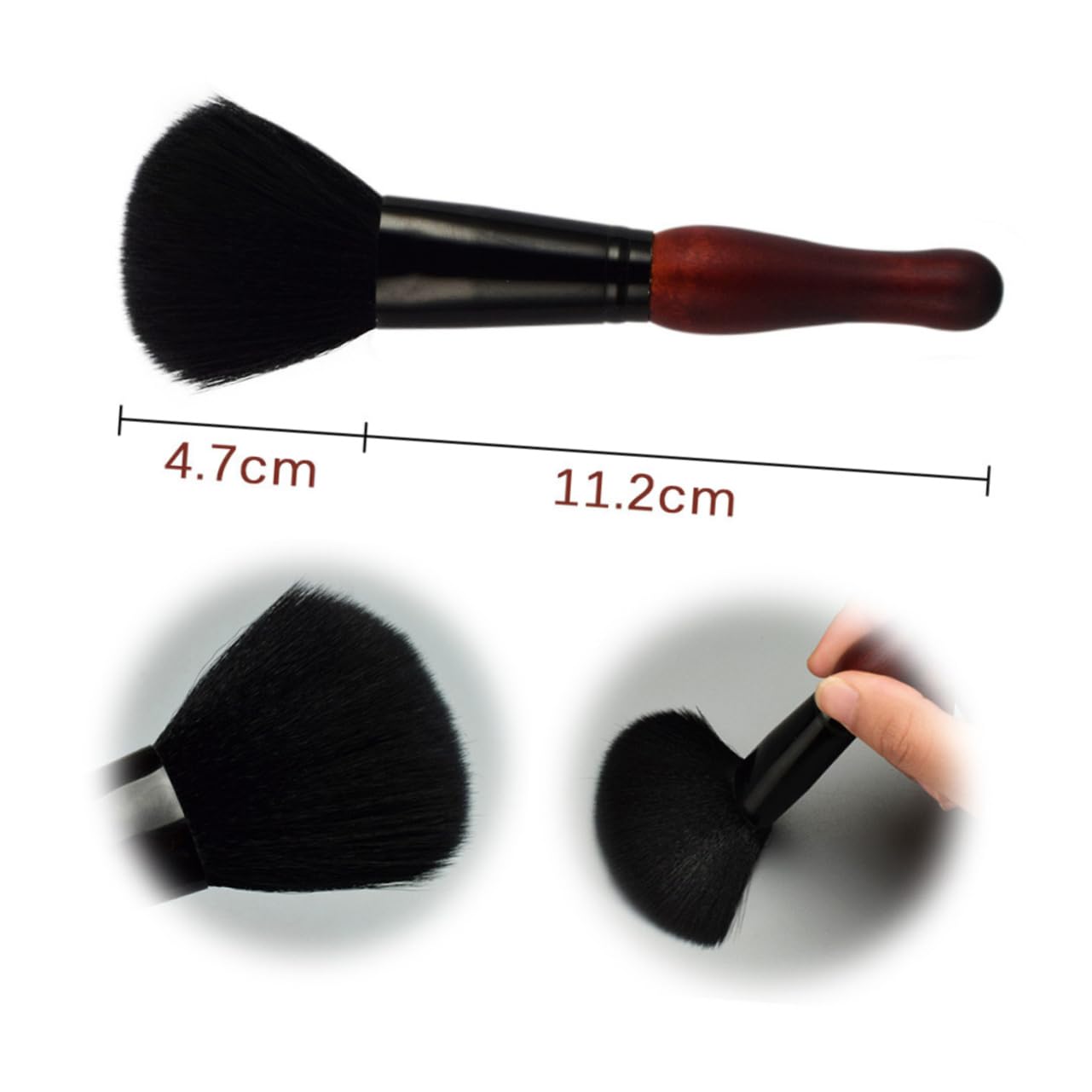 PartyKindom 1pc Natural Fiber Blush Brush for Women Girls Professional Makeup Brush Makeup Cheeks Big Size Wooden Handle