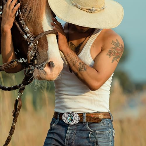 Image of Cowboy Belt Buckle for Men Longhorn Bull Belt Buckles Men Vintage Texas Buckle for Women Cowboy Cowgirl Belt Buckle