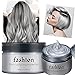 Produktbild Ganbaro Haarfarbe Wachs Bartfarbe Temporäre Frisuren Creme, Haarwachs Unisex DIY Haarformung Cream Natürliche Matte Frisur für Party Cosplay Halloween,Grau