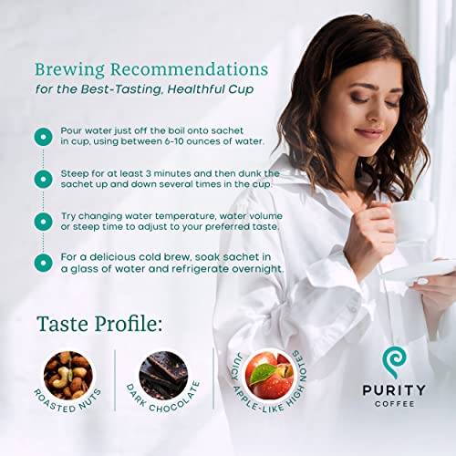 Purity Coffee Flow Medium Roast Organic Coffee - Usda Certified Organic Specialty Grade Arabica Single-Serve Packets - Third Party Tested For Mold, Mycotoxins And Pesticides - 5 Ct Box #TOP4