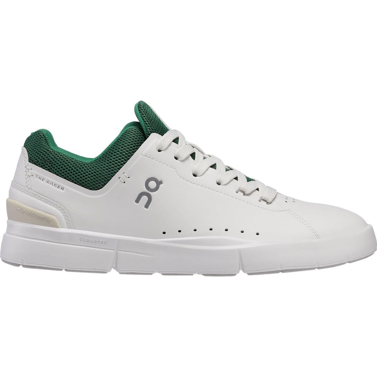 On Women's The Roger Advantage Sneakers, White/Green, 9
