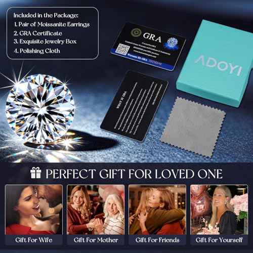 adoyi Moissanite Diamond Stud Earrings for Women Men 925 Sterling Silver Post Hypoallergenic 18K Gold Plated Flat Back Stud Earring Jewelry Round Cut D Color VVS1 Clarity Gift for Women 0.6CT - image 7