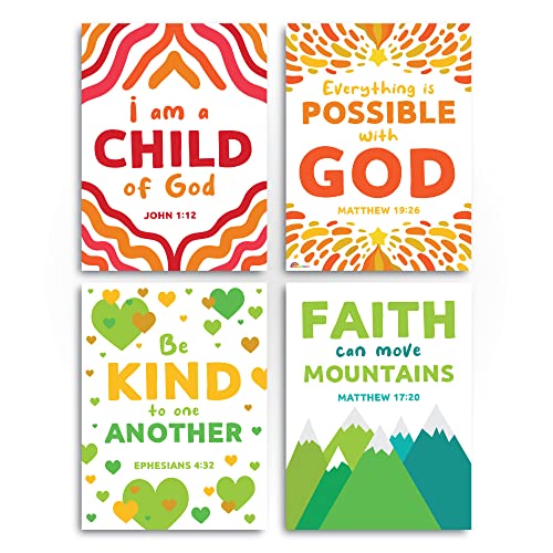 Sproutbrite Kids Ministry Bible Quotes For Sunday School Lessons Posters Educational Poster For Classroom - Classroom Decor Decorations Wall Chart For Elementary, Middle School #TOP3