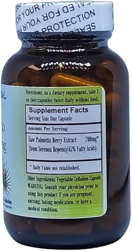 Miniatura 2 de Extracto de Saw Palmetto | Apoyo a la salud de próstata y urinaria | 45% de ácidos grasos | 700 mg por cápsula | 60 cápsulas vegetales sin