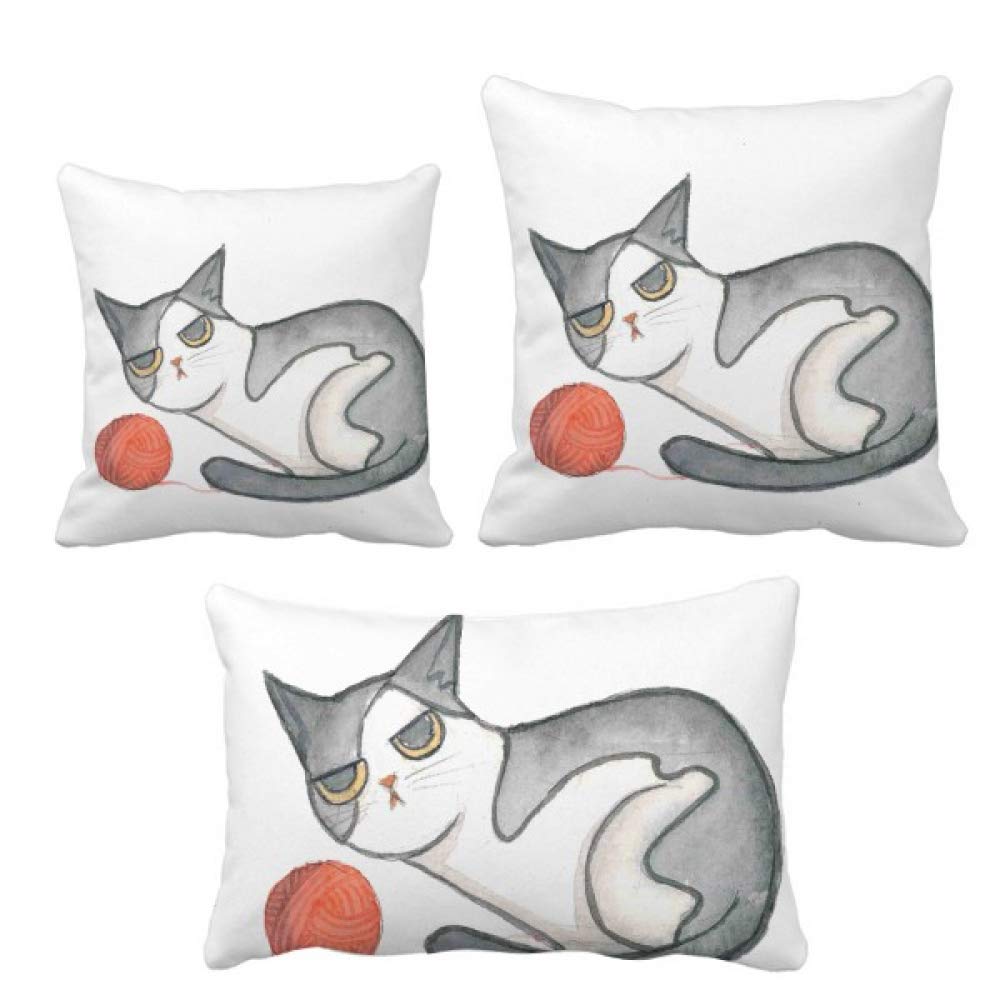 Coussin chat marionnette aquarelle Miaoji, le cadeau idéal pour décoration de canapé