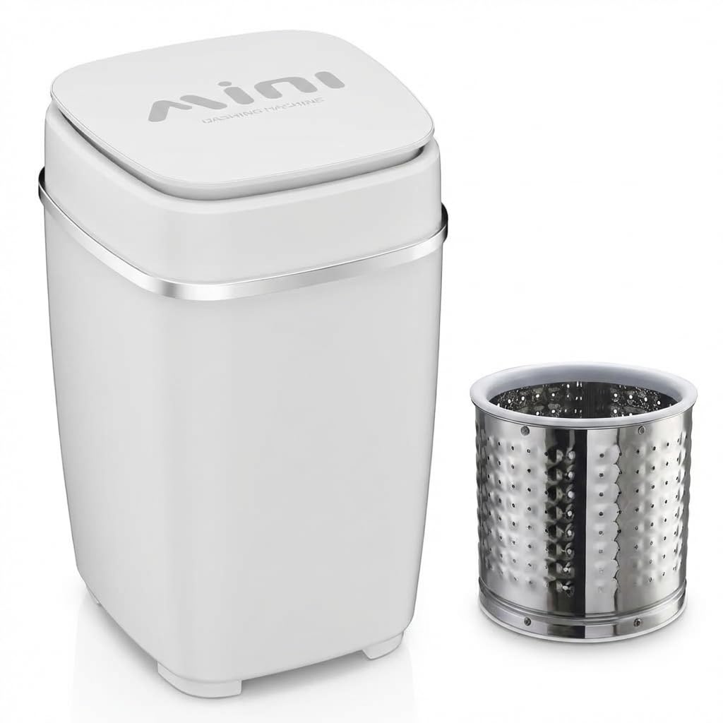 HOMEAPPY Top Loading New Washing Machine || Steel Drum Portable Washing Machine with Anti Bacterial Function of Blue UV Light Rotary Controller for Compact Laundry || Washing Underwear Baby Clothes