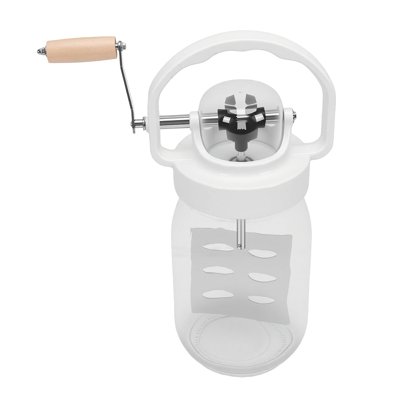 ASHATA Mantequilla Manual de 1500 Ml con Tarro de Cristal para Mantequilla Casera y Herramienta de Cocina Más Segura
