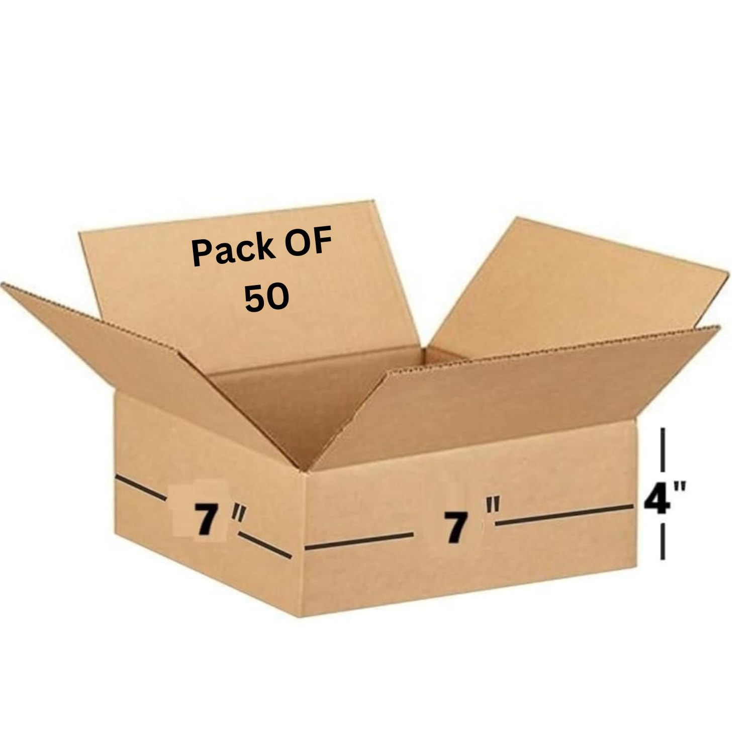 Frilzon pack of 50 Premium Eco-friendly 3 Ply Corrugated Packing Box for Secure Shipping, Moving, Courier & Goods Transportation, Brown, 7x7x4 Inches (B0DHD2NXGM) Amazon Price History, Amazon Price Tracker