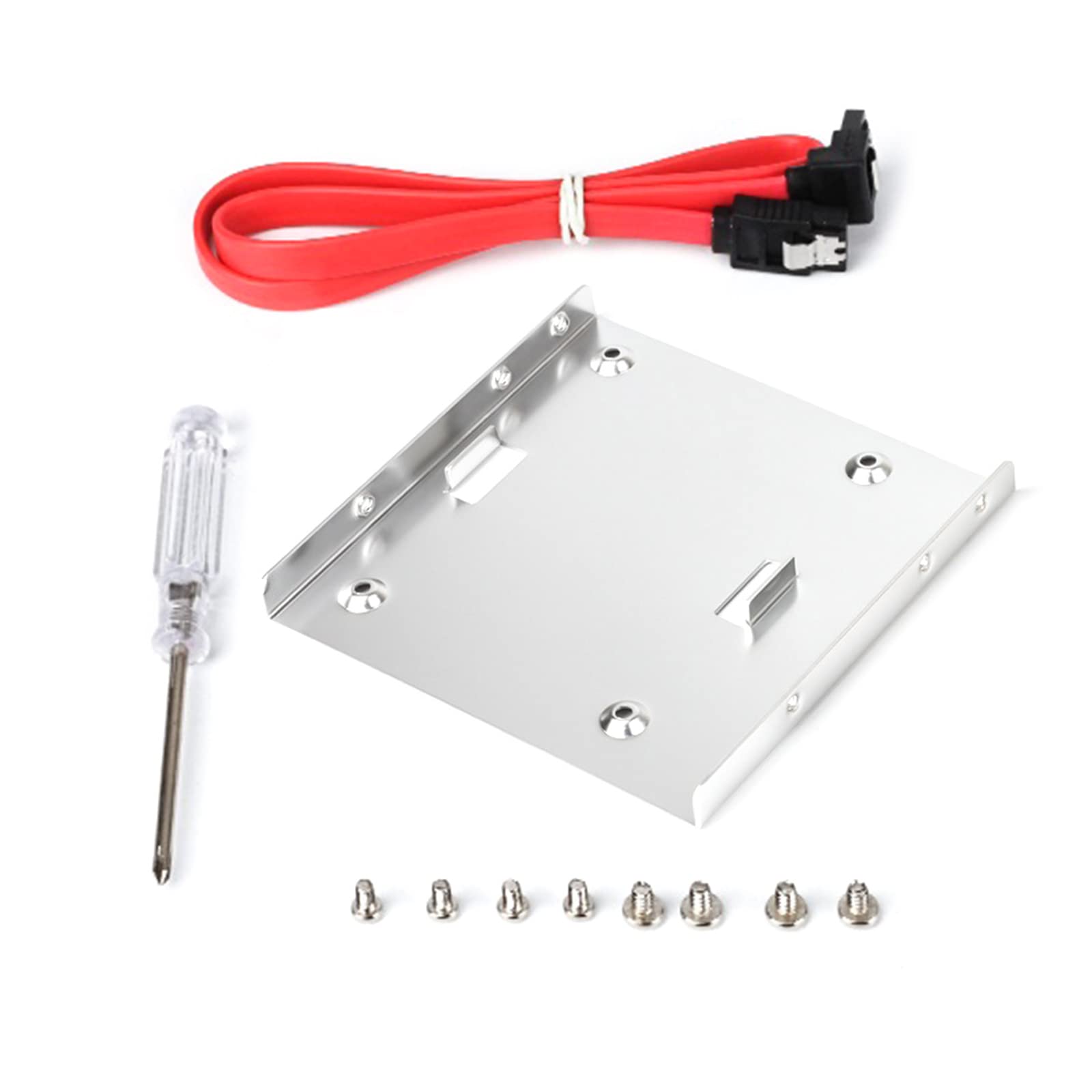 Staffa di montaggio per alloggiamento per disco rigido doppio da 2,5 a 3,5 in metallo - Staffa di montaggio per HDD / SSD da 2 x 2,5 a 3,5 7 Staffa di montaggio per alloggiamento per disco rigido doppio da 2,5 a 3,5 in metallo - Staffa di montaggio per HDD / SSD da 2 x 2,5 a 3,5 7