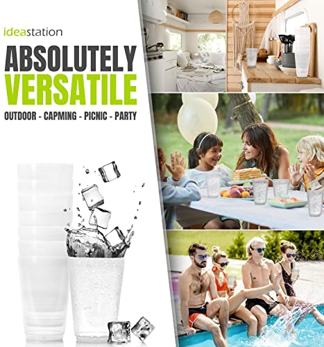 idea-station Plastic Cups Reusable 8 x 450 ml - Transparent - Plastic tumblers - Party Cups, 8 Stück / Transparent - Image 4