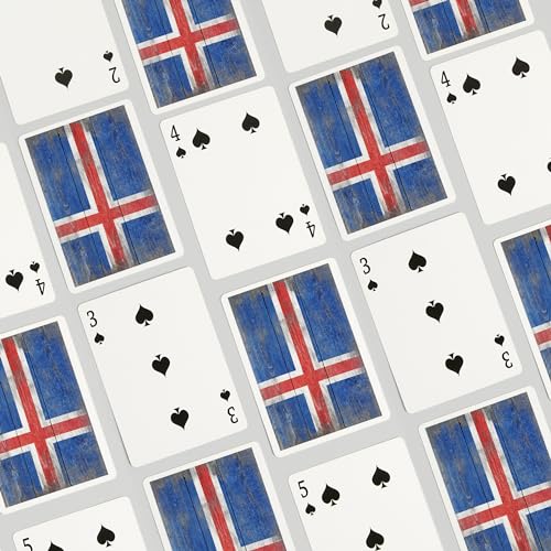 Lantern Press Rustic Iceland Bandera, 52 Naipes Póker miniatura 4
