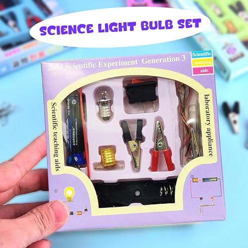 Image of VGRASSP Educational Electric Bulb Circuit Toy Set for Kids - DIY Science Experiment Kit with Light Bulb, Switch, Wires and More - Physics Learning Toy Kit - Multicolor