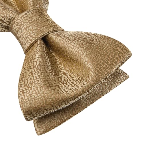 Image of Dubulle Self Tie Bow Ties and Lapel Pin for Men Paisley Solid Mens Bowtie and Handkerchief Cufflinks Set Wedding