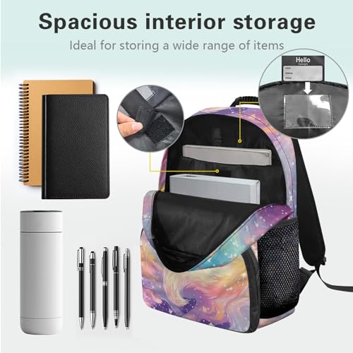 Fox Backpack Set for Girls 17 Inch School Bags Backpack with Lunch Box Water Bottle Bag Comfy Padded Back Lightweight Bookbag Set 3 In 1 for Elementary School Student Pink4