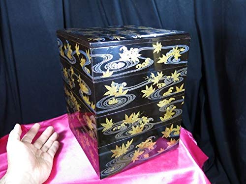 竜田川蒔絵 四段重 台付 【公式通販】