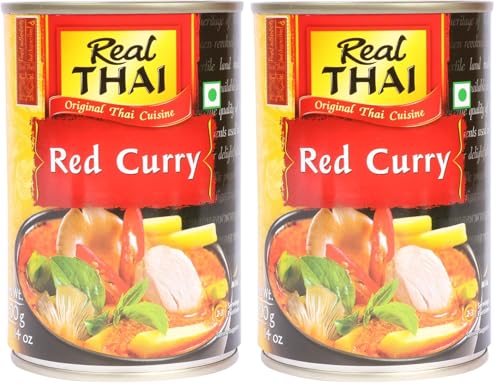 Image of Real THAI Original Thai Cuisine Red Curry Paste, 14.11 oz / 400 gm (Pack of 2)