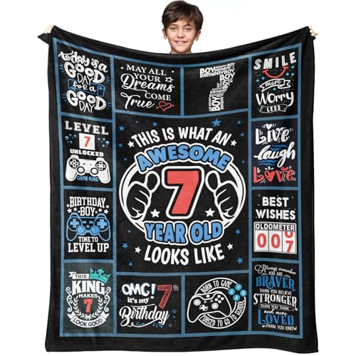7 Year Old Boy Birthday Gifts, Birthday Gifts for 7 Year Old Boy, Best Gift for 7 Yr Old Boy Birthday Throw Blanket 50