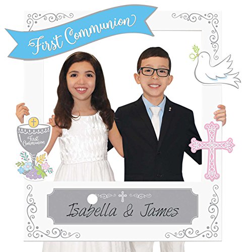 amscan 399737 Marco de fotos de primera comunión con complementos personalizables (15...