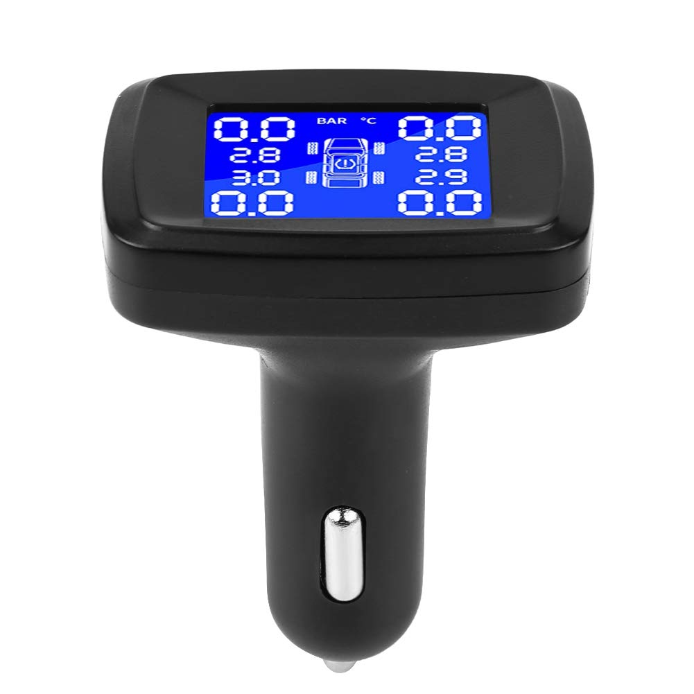 Sistema de Control de presión de neumáticos con 4 sensores internos Encendedor de Cigarrillos Monitor LCD inalámbrico Sistema Tpms Sistema de Control de presión de neumáticos de Coche