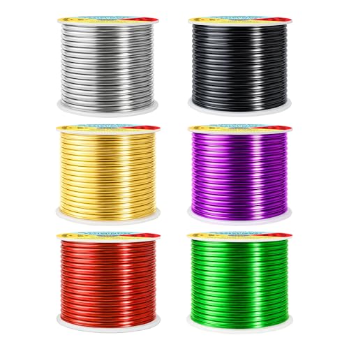 Image of Mandala Crafts 10 GA Silver Black Red Assorted Anodized Aluminum Craft Wire | 120 FT, Colored, Flexible, Bendable for Bonsai Armature Sculpting Wire Wrapping Jewelry Making, Weather & Tarnish Resistant