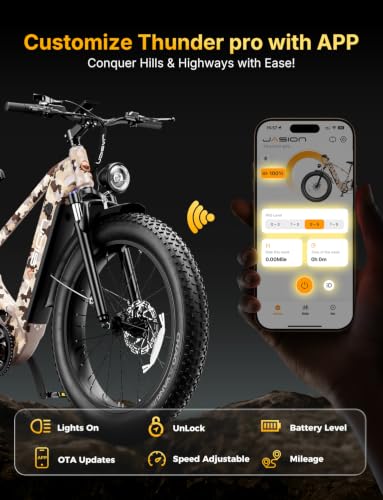 Image of Jasion Thunder PRO /ST Electric Bike,2000W Peak Ebikes for Adults,26''Fat Tire Best Ebike for Men,90 Miles with 1040Wh Battery,35 MPH Max Speed Bicycles,500 lbs Capacity,Certified By UL2849