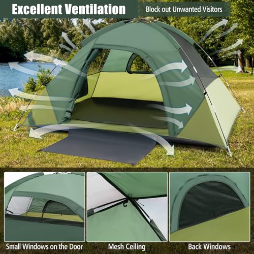 HAPPYGRILL-2-Person-Camping-Tent-with-Removable-Rain-Fly-Outdoor-Tent-with-Double-Layer-Door-2-Mesh-Windows-Carrying-Bag-Portable-Tent-for-Camping-Hiking-Traveling