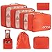 Produktbild Amazon Brand - Eono 8 teilig Packing Cubes, Kleidertaschen Verpackungswürfel, Kleidertaschen Set, Kofferorganizer Reise Würfel, Travel Organizers - Rot