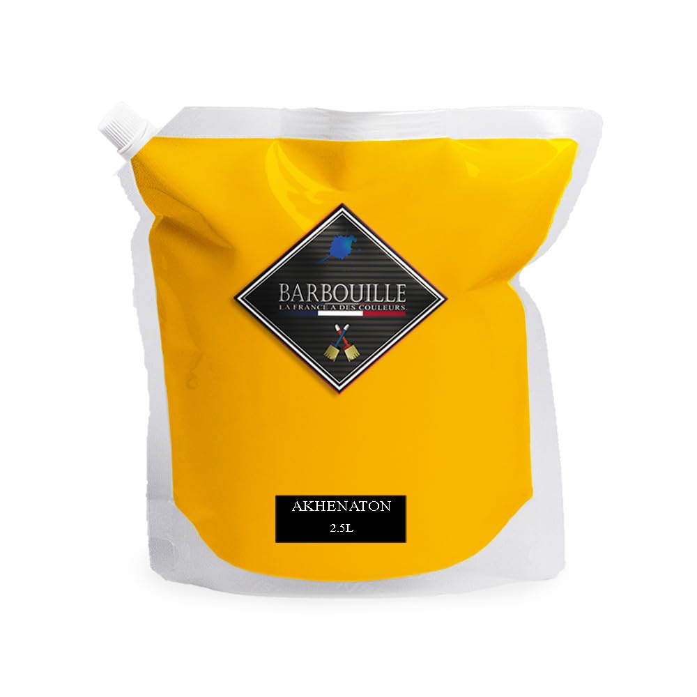Peinture Jaune Soleil Acrylique Akhenaton - Effet Mat-Poudré - Peinture Mur & Plafond - Lessivable - Séchage En 30 min - COV A+ - Fabriquée En France - 2,5 L - BARBOUILLE