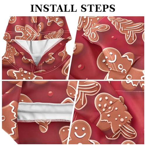 Kids Hoodies Sweaters Christmas Gingerbread Hooded Sweatshirts with Big Pockets for Boys Girls B04000083