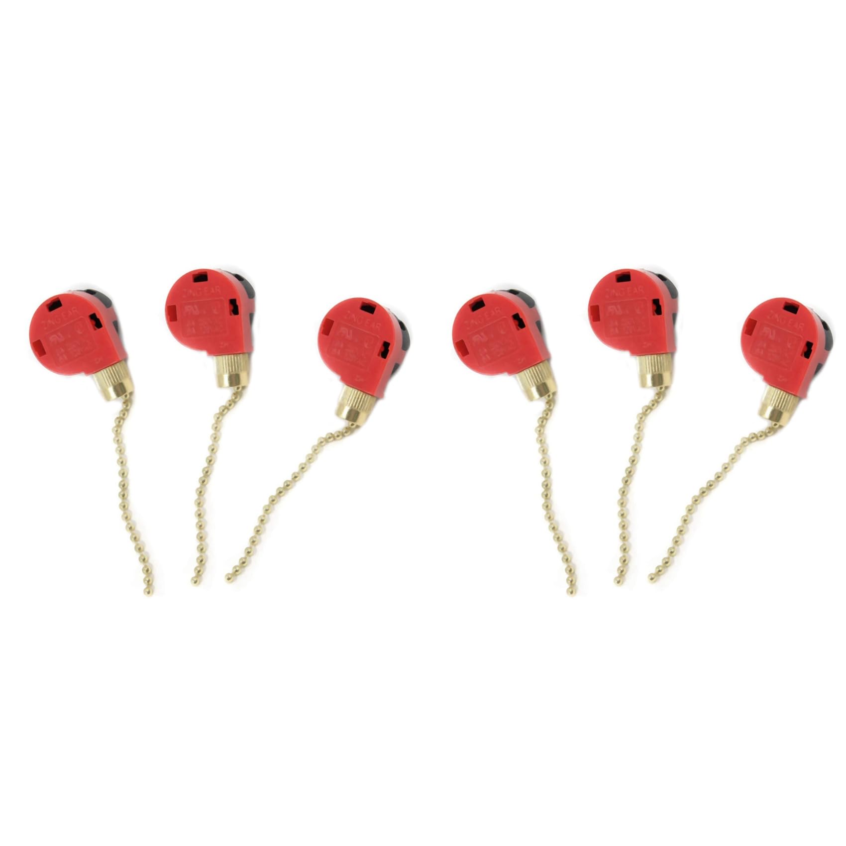 Hndhbfgrt 6Pcs Ceiling Fan Switch 3 Speed 4 Wire ZE-268S1 Fan Pull Chain Switch Replacement Speed Control Switch Chandelier Switch
