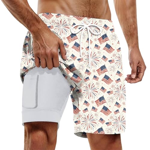 Short été homme anti-frottement double épaisseur pour le sport en plein air
