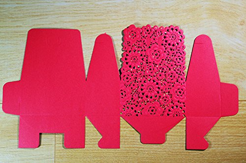 Sorive® Red White Gold Laser Cut Wedding Candy Box 50Pcs Wedding Gift Decoration Birthday Party Favor Chocolate Boxes For Guests (White) #TOP5