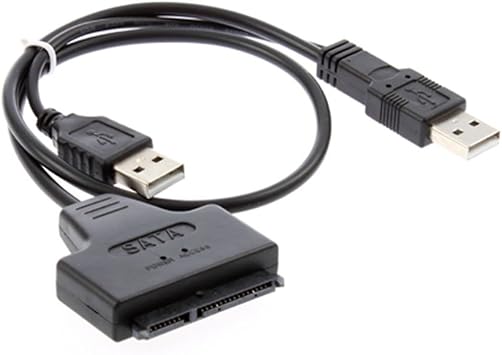 AYA USB 2.0 to 2.5" 7+15P 22Pin SATA 2.0 II HDD/SSD Adapter Converter Cable Win/Mac