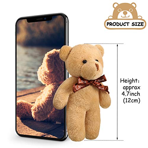Skylety 24 Pcs Mini Bears 4.7 Inch Tiny Bears Doll Bulk Stuffed Animals for DIY Keychain Graduation Birthday Party Favors, Multicolor, 4.7 Inch