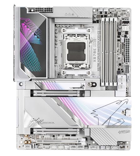 GIGABYTE X870E AORUS MASTER X3D ICE Scheda Madre – Supporta CPU AMD Ryzen 9000, VRM Digitale a 18+2+2 fasi, fino a 9000 Hz DDR5 (OC), 2 x PCIe 5.0 + 3 x PCIe 4.0, Wi-Fi 7, LAN 10 GbE, USB 4 - Scheda madre - Immagine 1