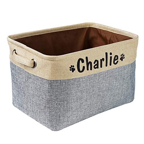 Panier de rangement chien en toile pliable pour jouets et accessoires