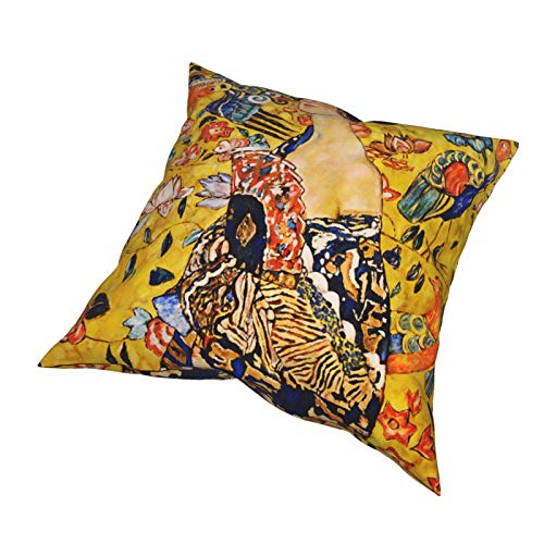 Randell The Kiss By Gustav Klimt Boudoir Throw Pillow Covers 18X18 Inch Set Of 4 Decorative Gustav Klimt Pillow Cases For Sofa Bed Chair #TOP5