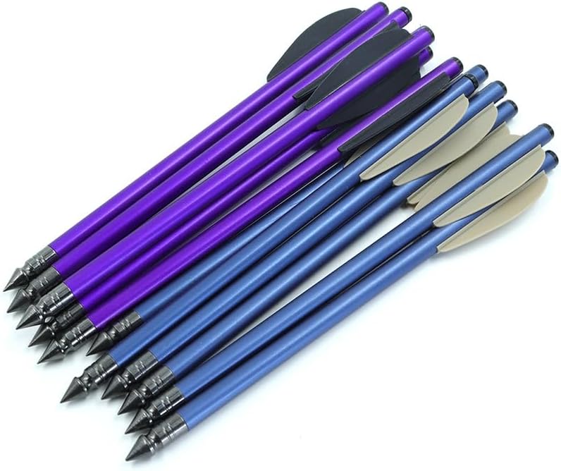 18pcs 6.3 Inch Aluminum Short Arrows Multi-Color Mini Arrows for Practice and Target Shooting with Compact Bow